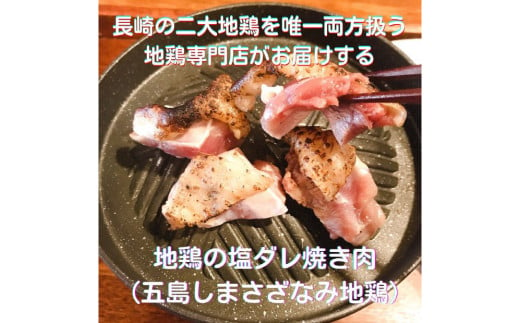 長崎県産 五島地鶏 焼肉セット (自家製タレ付き) ／ お肉 肉 鶏肉 地鶏 国産 真空パック 急速冷凍 五島しまさざなみ地鶏 長崎県 長崎市