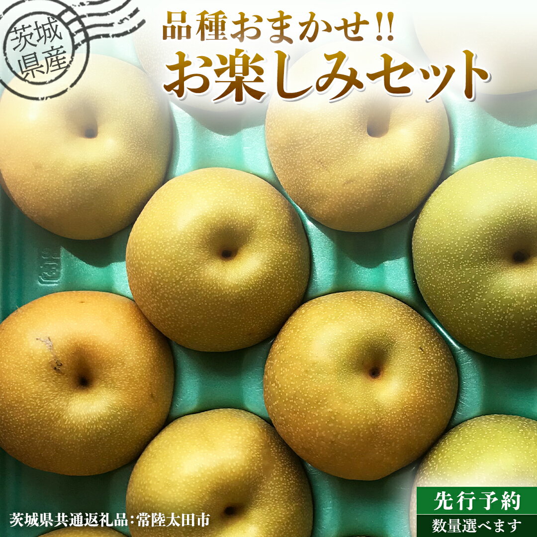 【ふるさと納税】【 先行予約 】茨城県産 梨 品種おまかせお楽しみセット 選べる内容量 約 3kg ～約 5kg ( 茨城県共通返礼品 : 常陸太田市 ) 【 2025年 9月上旬頃より発送 】 フルーツ 果物 国産 日本産 梨 ナシ なし 和梨 期間限定 数量限定
