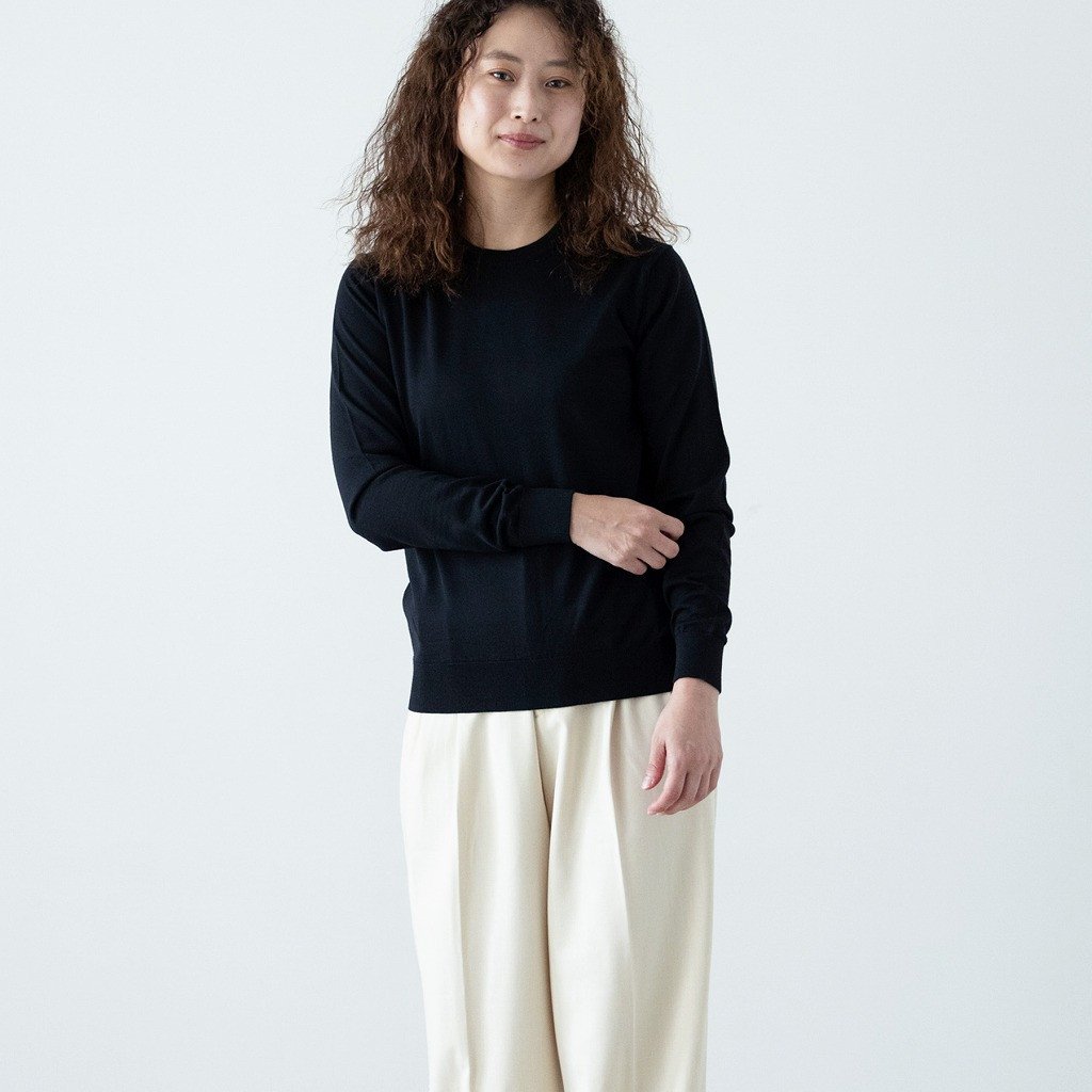 
            ＜ユニセックス＞FF30クルーネックプルオーバー ノアフ ブラック サイズ3  ニット ファッション おしゃれ 日本製 秋 冬 プレゼント ギフト 第一ニットマーケティング BM0514
          