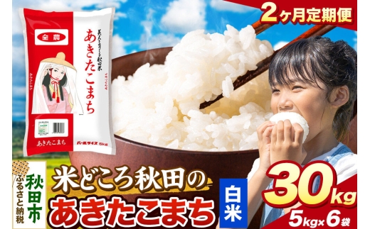 米《定期便2ヶ月》あきたこまち【白米】 米どころ秋田県産 令和7年産 精米 30kg（5kg×6袋） [米 お米 こめ 白米 精米 あきたこまち ブランド米 小分け ご飯 ごはん 米どころ 秋田県産 5kg袋]