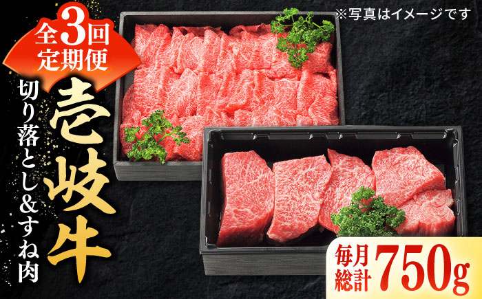 
                  【全3回定期便】＼ぐるナイで紹介／ 特選 壱岐牛 切り落とし（450g）＆すね肉（300g）《壱岐市》【太陽商事】[JDL099] 肉 牛肉 切り落とし 切落し 薄切り すき焼き しゃぶしゃぶ カレー シチュー 煮込み 定期便 55000 55000円 ゴチになります 壱岐牛 ぐるナイ
                
