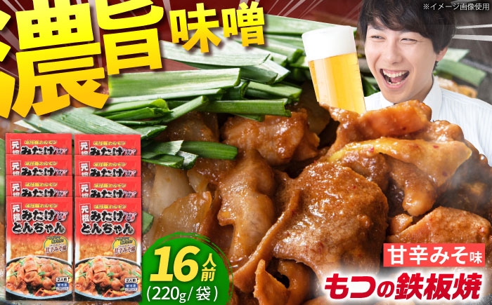 
            岐阜県産豚もつの鉄板焼き「元祖みたけとんちゃん」甘辛みそ味 8袋（16人前） / モツ もつ 白もつ ホルモン / 御嵩町 / 藤よし [AVAA044]
          