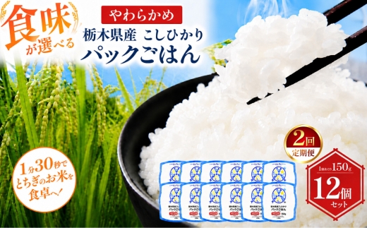 【定期便2回】栃木県産こしひかり パックごはん やわらかめ | コシヒカリ こしひかり パックごはん パックライス 非常食 国産 栃木県 真岡市