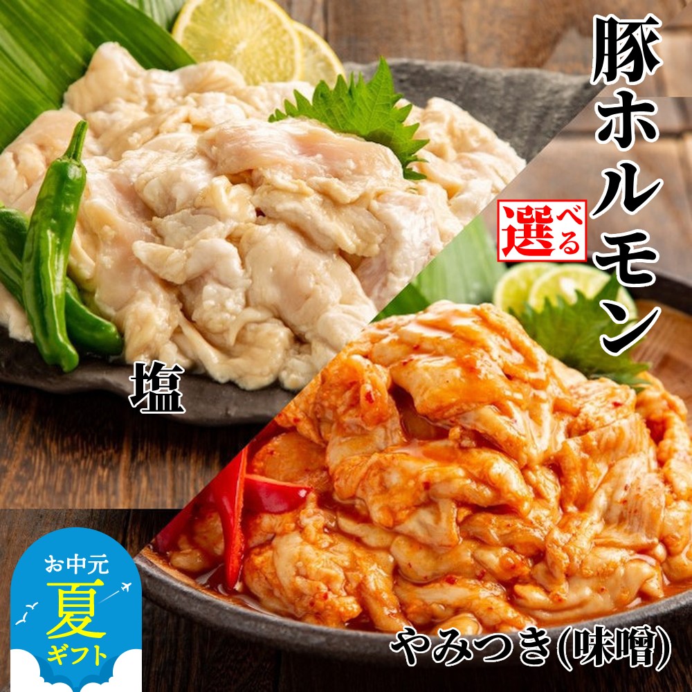 【ふるさと納税】豚ホルモン 食べ比べ 塩 やみつき 味噌ダレ 赤ダレ 1kg | お中元 御中元 夏ギフト ギフト 贈り物 贈答 小分け 選べる 豚 豚肉 肉 お肉 ホルモン 塩ホルモン 味付き やみつきホルモン 味噌だれ 漬け込み おかず 副菜 おつま