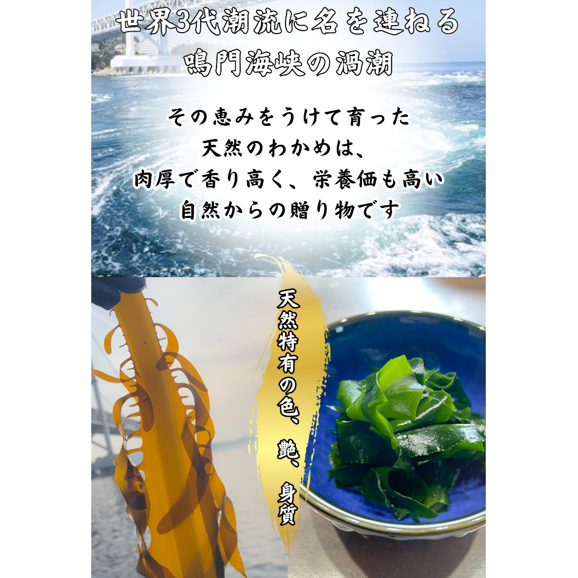 【漁師直送】天然なるとわかめ 200g×2袋 【 減塩 】 鳴門わかめ わかめ 天然 国産 希少 人気 湯通し 塩蔵 味噌汁 みそ汁 スープ お刺身 サラダ 酢の物 和え物_イメージ3
