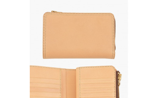 Wステッチ ショート財布 ナチュラル色 TSURANE 敬老の日 [0377]