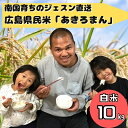 【ふるさと納税】令和5年度産 南国育ちのジェスンがつくった広島県民米「あきろまん」（白米）10kg　【 お米 ライス ご飯 主食 精米 お弁当 おにぎり 産地直送 あっさり 粘り 冷めてもおいしい 】