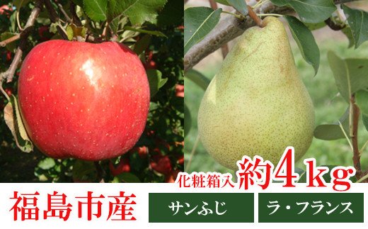 【ふるさと納税】No.0791 りんご「サンふじ・ラフランス詰合せ」約4kg化粧箱入【2025年度発送】