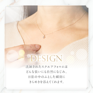ネックレス K18イエローゴールド　ダイヤモンドペンダント（スクエア）　MJ-1147 ジュエリー