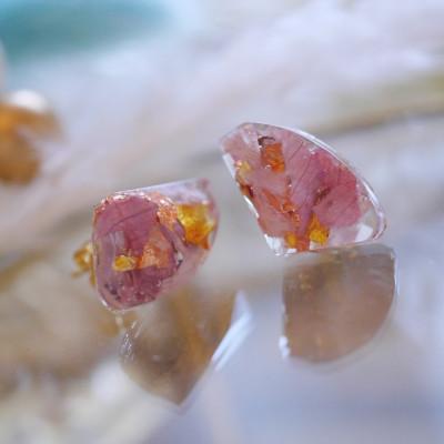 ふるさと納税 草津市 蓮の花びらが入ったピアス