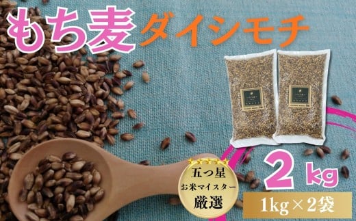 『もち麦』ダイシモチ2㎏（1㎏×2袋） / 大塚米穀店［A0194-0017］