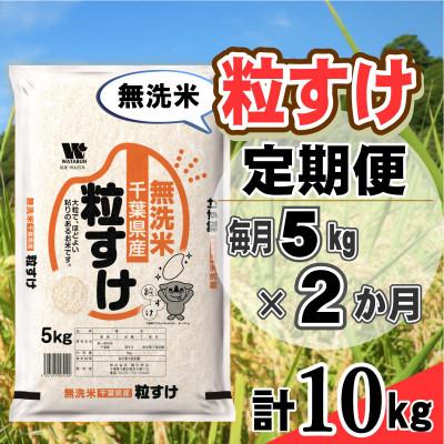 ふるさと納税 大網白里市 【毎月定期便】粒すけ 無洗米 5kg (5kg×1袋)全2回