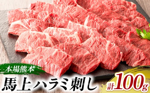 馬上ハラミ刺し 100g ブロック | 熊本県 熊本 くまもと 和水町 なごみ 馬肉 非加熱 解凍するだけ 肴 贅沢品 冷凍