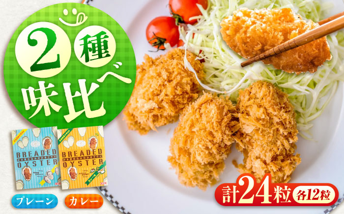 【スピード発送】冷凍 カキフライ (2種 食べ比べ 12粒×2袋) プレーン×カレー 広島県産 冷凍カキフライ 広島牡蠣 牡蠣 かき カキ  料理 簡単 魚介類 海鮮 ギフト 広島県福山市/クニヒロ株式会社 [BACG014]