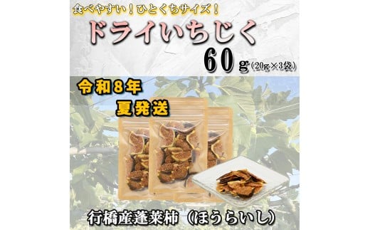 AO-021_【予約・令和８年夏発送】乾燥蓬莱いちじく60ｇ（20g×3袋）