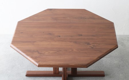 【秋山木工】ダイニング テーブル ウォールナット材 W130×D130×H71.5cm( 八角形テーブル ナイトテーブル スツールテーブル 木製テーブル インテリアテーブル お洒落テーブル おしゃれテ