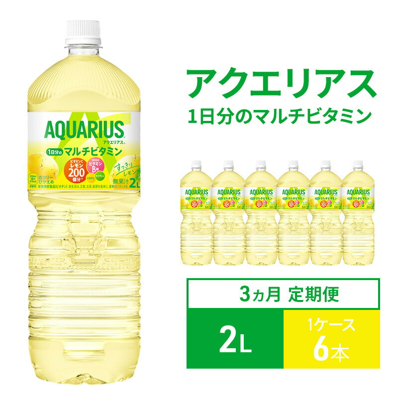 【ふるさと納税】アクエリアス 定期便 3ヶ月 1日分のマルチビタミン 2L 1ケース 6本 セット 詰め合わせ ペットボトル アクエリ 健康サポート 健康 マルチビタミン ジュース 飲料 飲み物 ドリンク 箱買い コカ・コーラ 兵庫 兵庫県 明石市 定期 3回