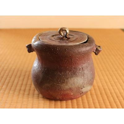 ふるさと納税 上島町 備前焼　耳付水指・一点もの (桐箱付き)　ty-007
