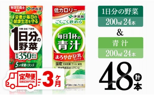 
										
										【3ヶ月定期便】1日分の野菜＆青汁（紙パック）48本 【 飲料類 野菜 青汁 野菜 ジュース セット 詰め合わせ 飲みもの 全3回 】[D07333t3]
									