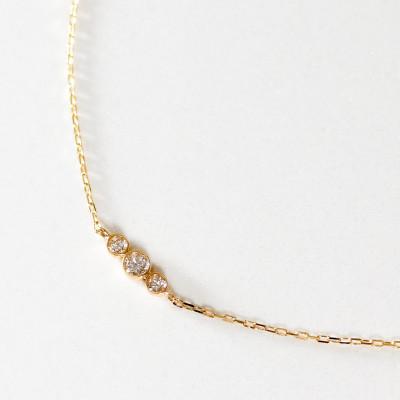 ふるさと納税 大津市 【10金 ラボダイヤネックレス 0.315ct】60cm ステーションデザイン 優しい透明感 K10 |  | 02