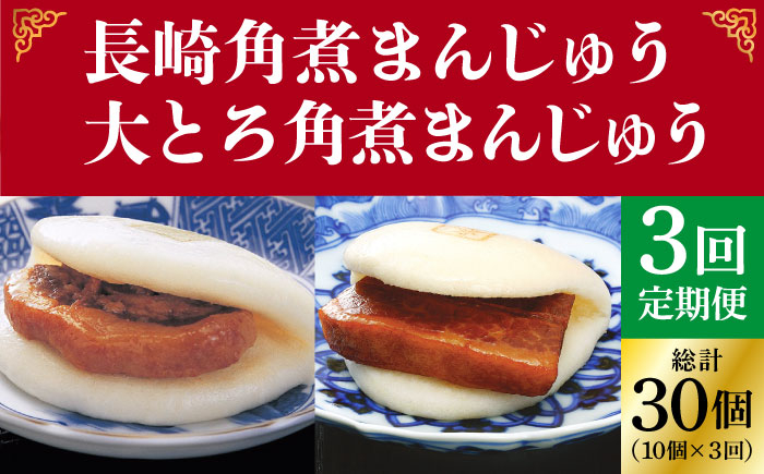 
            【全3回定期便】＜月替り！＞角煮まんじゅう 2種 お楽しみセット （角煮まんじゅう10個・大とろ角煮まんじゅう10個）≪小値賀町≫ 【岩崎本舗】 [DBG063]
          