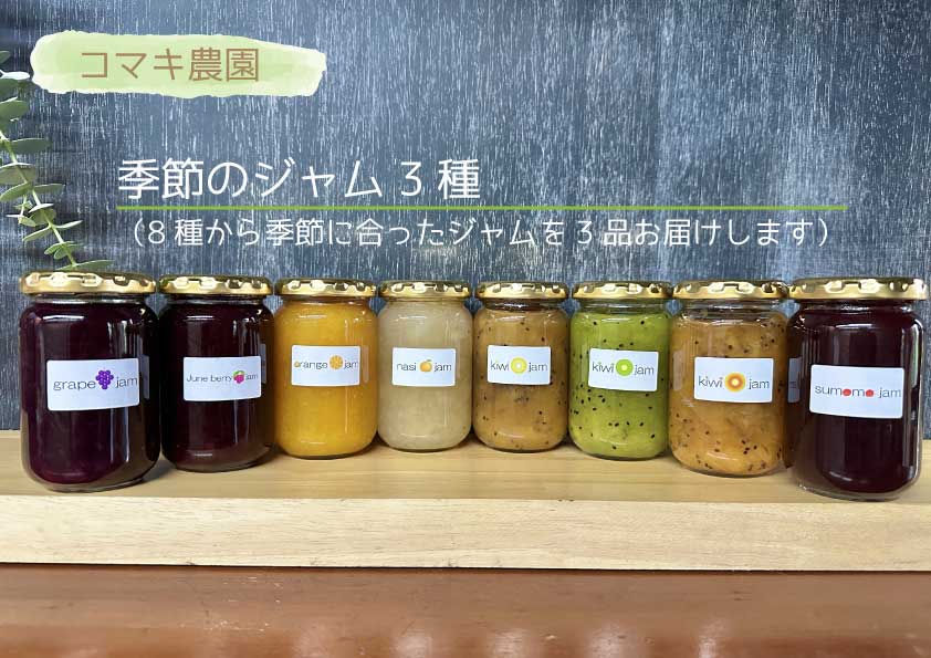 【ふるさと納税】コマキ農園・季節のジャム3種