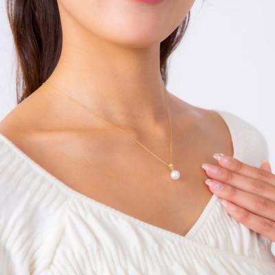 ふるさと納税 神戸市 【星影】無調色 アコヤ真珠 ダイヤモンド K18 イエローゴールド ペンダントトップ |  | 03