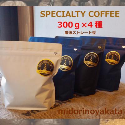 ふるさと納税 下呂市 緑の館/旬のスペシャルティコーヒー豆300g×4種アソート【17-47】
