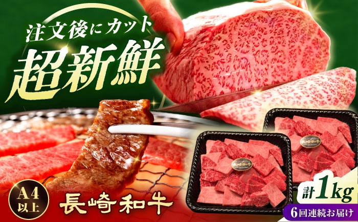 
                  【6回定期便】【形に訳あり】焼肉切り落とし 長崎和牛約1kg（500g×2P）[ECS071]焼肉切り落とし 牛肉 国産 黒毛和牛 和牛 長崎和牛 小分け 冷凍 やきにく 定期便
                