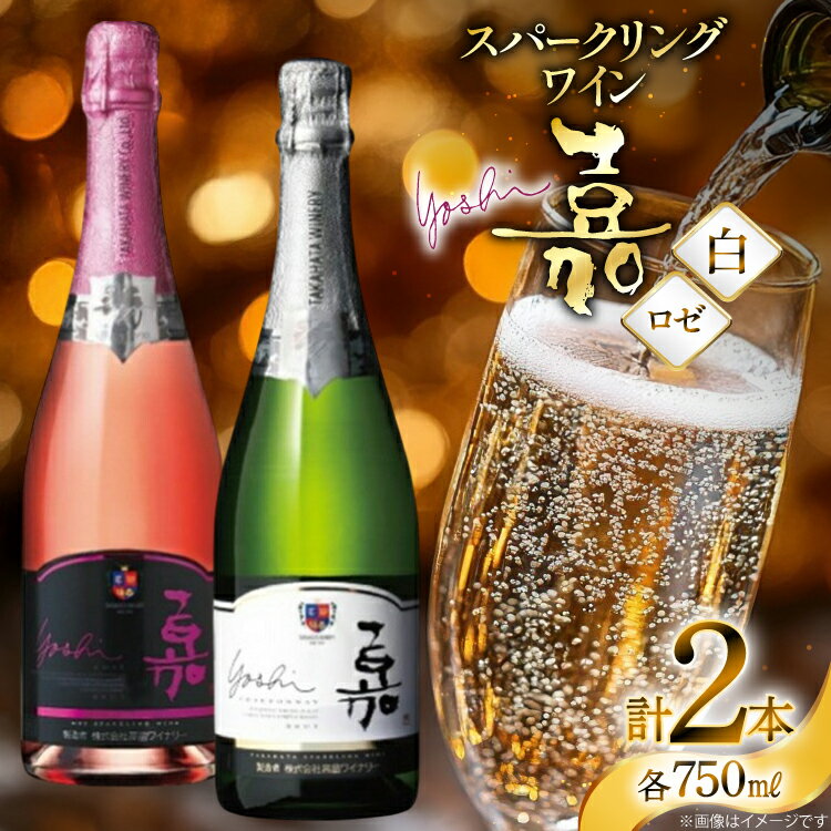 ワインコンペティション ゴールド受賞 嘉スパークリング 白 & ロゼ シャルドネ 750ml × 2本 計1500ml | ふるさと納税 ワイン 高畠ワイナリー スパークリング 高級 白 ロゼ プレミアム ブランド 辛口 酒 山形 高畠町 2023 ふるさと 人気 送料無料