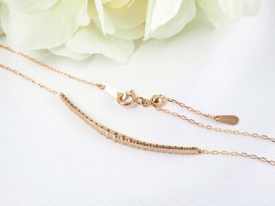 K18PG 0.30ctダイヤモンドグラデーションラインネックレスP2451