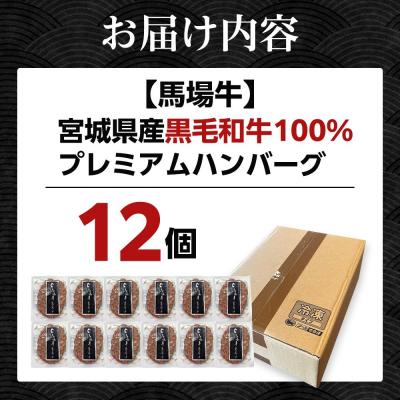 ふるさと納税 角田市 【馬場牛】宮城県産黒毛和牛100% プレミアムハンバーグ 12個セット 牛肉100% |  | 01