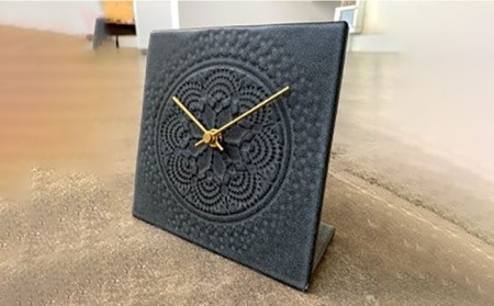 置時計 LACE TILE CLOCK 『ブラック』【杉浦製陶】 インテリア 雑貨 おしゃれ [TAO004]