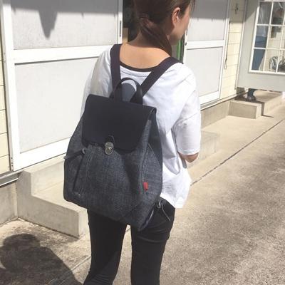 ふるさと納税 豊岡市 豊岡鞄　井原デニム×TOYOOKAKABAN　ヘリンボーンリュック　ネイビー |  | 03