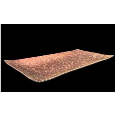 ふるさと納税 海南市 波レクタングルプレート 　乱糸(マット仕上げ)赤溜 |  | 01