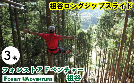 フォレストアドベンチャー 祖谷 ロングジップスライド チケット 3名 観光【観光】