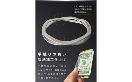[Waveclips] マネークリップ 高強度ばね用ステンレス鋼 (ラージ, シルバー) ファッション小物 雑貨 小物 高級質感 日本製 プレゼント 贈り物 