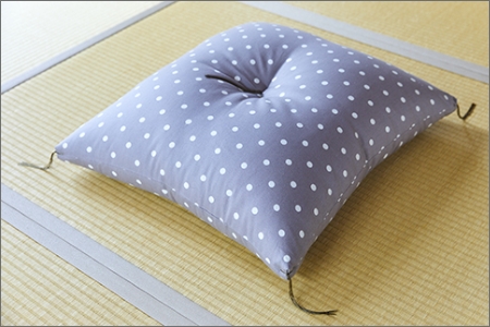 座布団【ドットグレー】木綿わた座布団