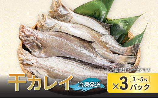 干カレイ 3〜5枚入り×3個 魚介 魚介類 海の幸 魚 カレイ 水がれい(ムシガレイ)