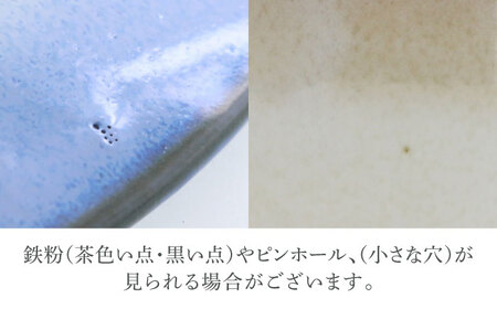 【美濃焼】スモークリース 印花型 8.0皿 4点セット ブルー＆ブラウン【カネ定製陶】[MEI205-3]