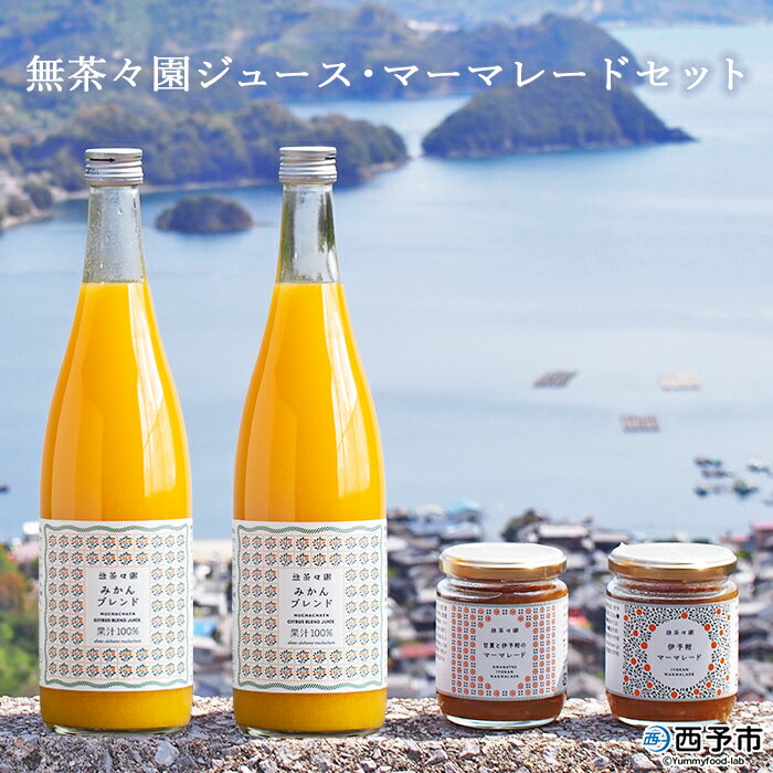 【ふるさと納税】＜無茶々園 ジュース 720ml×2本・マーマレード2種セット＞ 果物 伊予柑 甘夏 オレンジ ミカン 蜜柑 柑橘 フルーツ 飲んで応援 特産品 贈答用 愛媛県 西予市 【常温】『1か月以内に順次出荷予定』