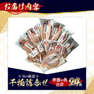 No.203-A 旬の厳選！干物詰合せ(計24枚)【みのだ食品】