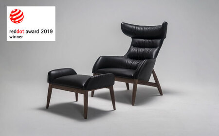 【Ritzwell】BEATRIX  SET / HIGH-BACK EASY CHAIR（M）+  OTTOMAN 椅子 レザー 家具  [AYG054]