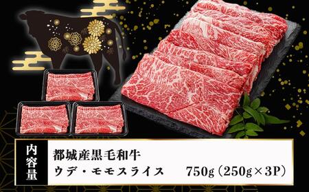 【お中元】黒毛和牛すきしゃぶスライス750g_14-3301-SG_(都城市) 黒毛和牛 ウデ モモ スライス すき焼き しゃぶしゃぶ お中元 夏ギフト