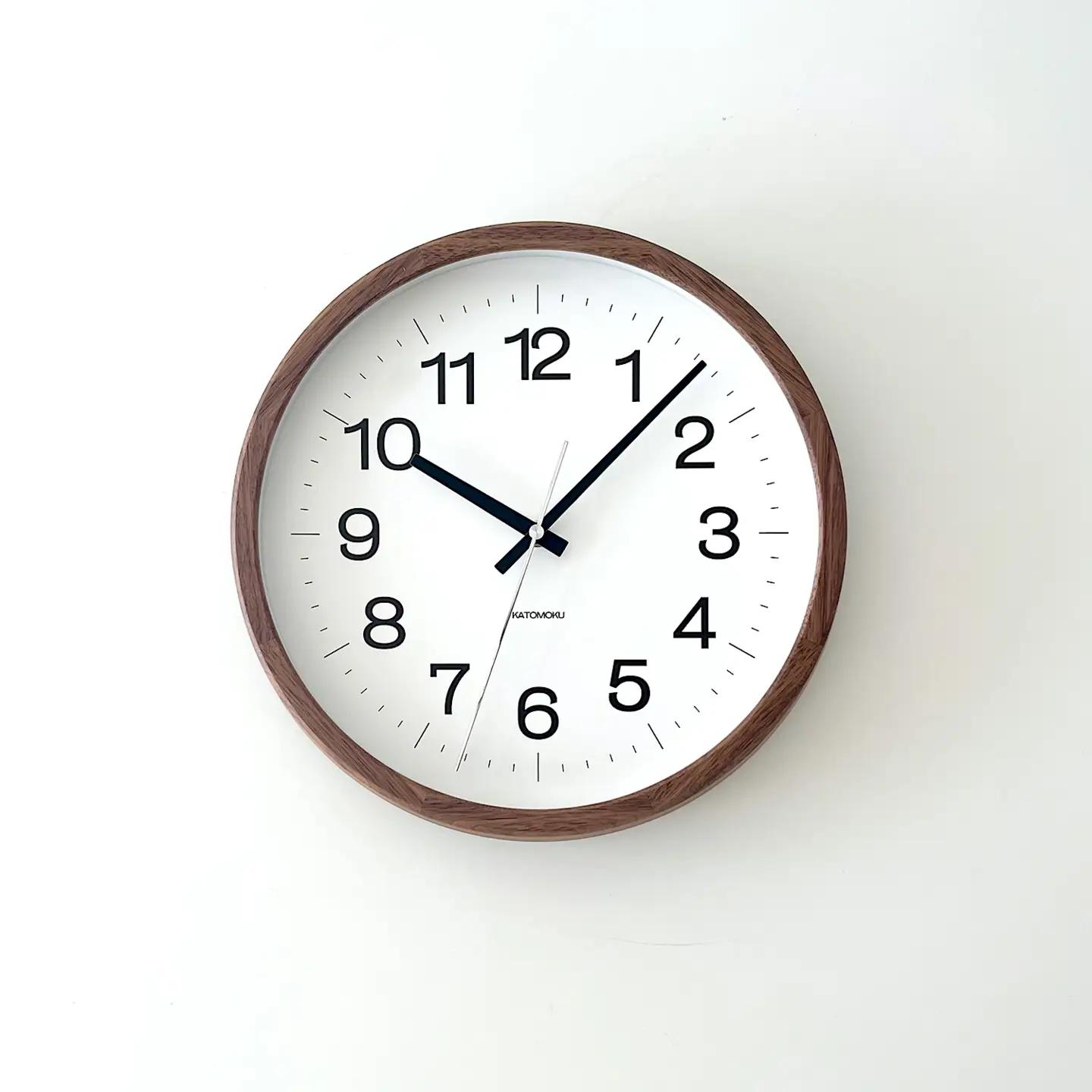 KATOMOKU muku clock 木製掛け時計（ウォールナット）km-113WA