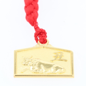 [K18] 干支絵馬根付 (12種) (柄：丑)