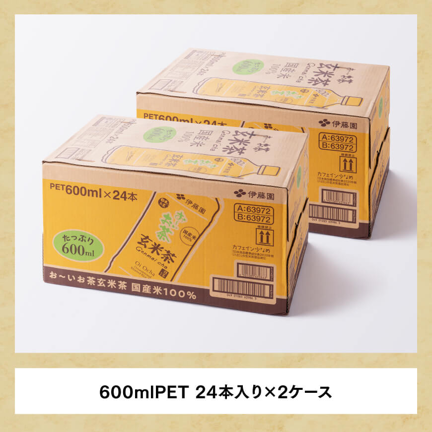 伊藤園 おーいお茶 玄米茶 600ml×48本 PET 【ペットボトル セット 飲料 備蓄 ソフトドリンク 長期保存 お〜いお茶 送料無料】宮崎県川南町