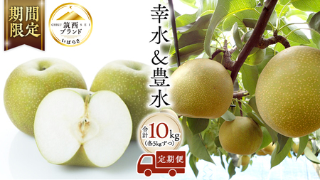 梨 2種 ( 幸水 ＆ 豊水 各5kg 合計10kg ) 定期便 セット 2026年産 先行予約 なし [AE022ci]