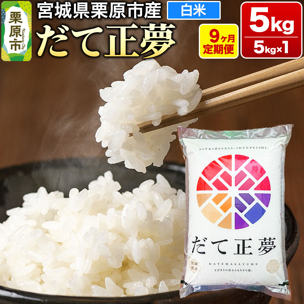 【ふるさと納税】《定期便9ヶ月》【令和7年産・白米】宮城県栗原産 だて正夢 毎月5kg (5kg×1袋)×9ヶ月