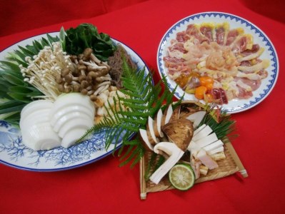 特上シャモ すき焼き と『丹波松茸』セット 2～3人前＜丹波四季菜料理 宮本屋＞松茸